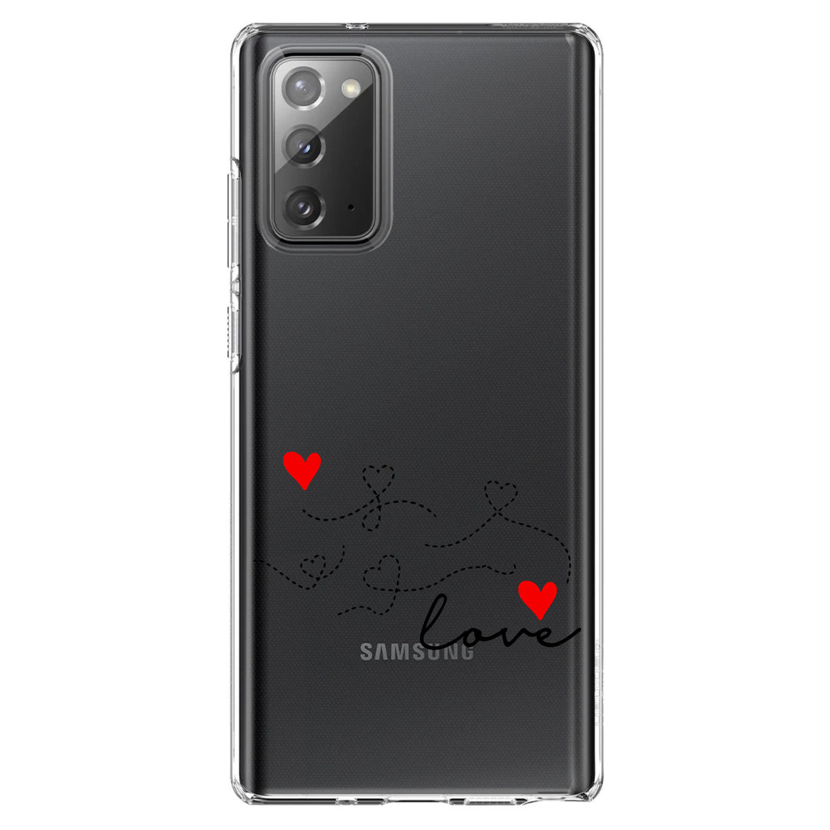 Love Heart Flourish Black & Red Clear Shockproof iPhone Case, view 7