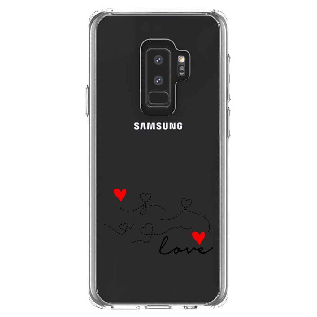 Love Heart Flourish Black & Red Clear Shockproof iPhone Case, view 20