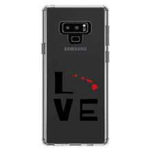 DistinctInk® Clear Shockproof Hybrid Case for Apple iPhone / Samsung Galaxy / Google Pixel - Hawaii - Love Black & Red