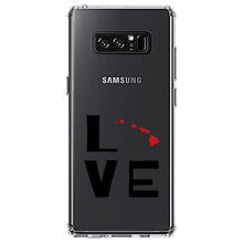 DistinctInk® Clear Shockproof Hybrid Case for Apple iPhone / Samsung Galaxy / Google Pixel - Hawaii - Love Black & Red