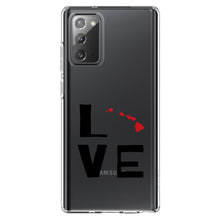 DistinctInk® Clear Shockproof Hybrid Case for Apple iPhone / Samsung Galaxy / Google Pixel - Hawaii - Love Black & Red
