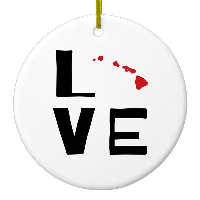 Love Black & Red Ceramic Ornament