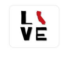 DistinctInk Custom Foam Rubber Mouse Pad - 1/4" Thick - California - Love Black & Red