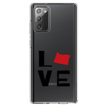 DistinctInk® Clear Shockproof Hybrid Case for Apple iPhone / Samsung Galaxy / Google Pixel - Oregon - Love Black & Red