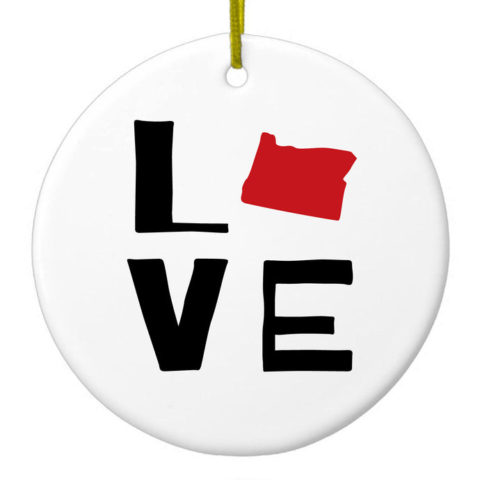 Love Black & Red Ceramic Ornament