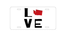 DistinctInk Custom Aluminum Decorative Vanity Front License Plate - Washington - Love Black & Red