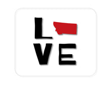 DistinctInk Custom Foam Rubber Mouse Pad - 1/4" Thick - Montana - Love Black & Red