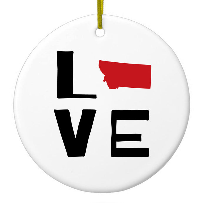 Love Black & Red Ceramic Ornament
