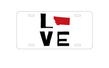 DistinctInk Custom Aluminum Decorative Vanity Front License Plate - Montana - Love Black & Red