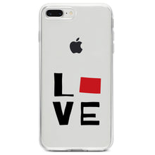 DistinctInk® Clear Shockproof Hybrid Case for Apple iPhone / Samsung Galaxy / Google Pixel - Wyoming - Love Black & Red