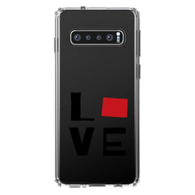 DistinctInk® Clear Shockproof Hybrid Case for Apple iPhone / Samsung Galaxy / Google Pixel - Wyoming - Love Black & Red