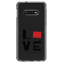 DistinctInk® Clear Shockproof Hybrid Case for Apple iPhone / Samsung Galaxy / Google Pixel - Wyoming - Love Black & Red