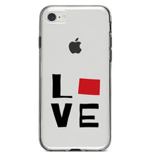 DistinctInk® Clear Shockproof Hybrid Case for Apple iPhone / Samsung Galaxy / Google Pixel - Wyoming - Love Black & Red