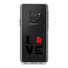 DistinctInk® Clear Shockproof Hybrid Case for Apple iPhone / Samsung Galaxy / Google Pixel - Utah - Love Black & Red
