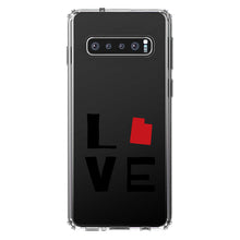 DistinctInk® Clear Shockproof Hybrid Case for Apple iPhone / Samsung Galaxy / Google Pixel - Utah - Love Black & Red