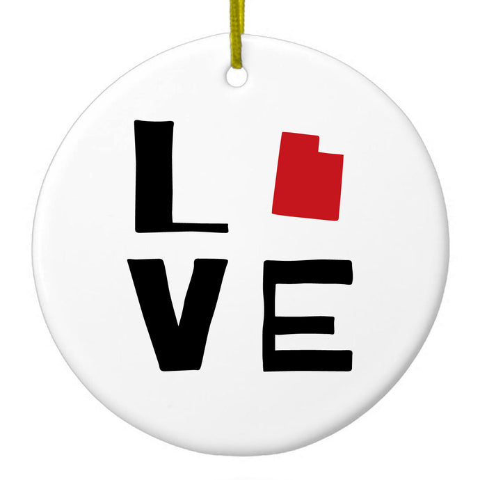Love Black & Red Ceramic Ornament