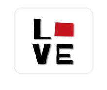 DistinctInk Custom Foam Rubber Mouse Pad - 1/4" Thick - Colorado - Love Black & Red