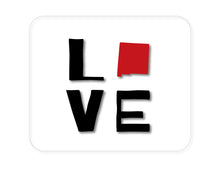 DistinctInk Custom Foam Rubber Mouse Pad - 1/4" Thick - New Mexico - Love Black & Red