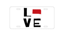 DistinctInk Custom Aluminum Decorative Vanity Front License Plate - South Dakota - Love Black & Red