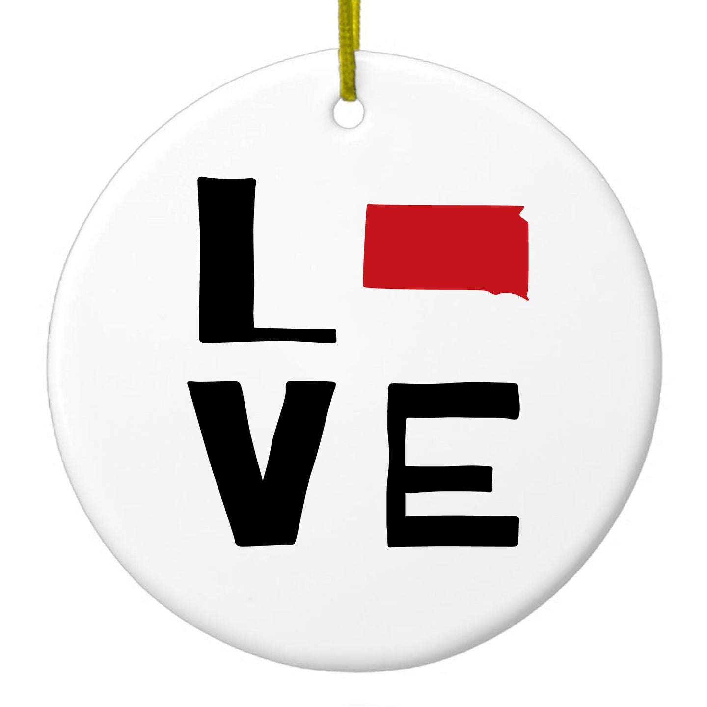 Love Black & Red Ceramic Ornament