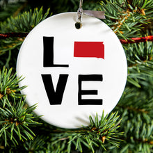Love Black & Red Ceramic Ornament