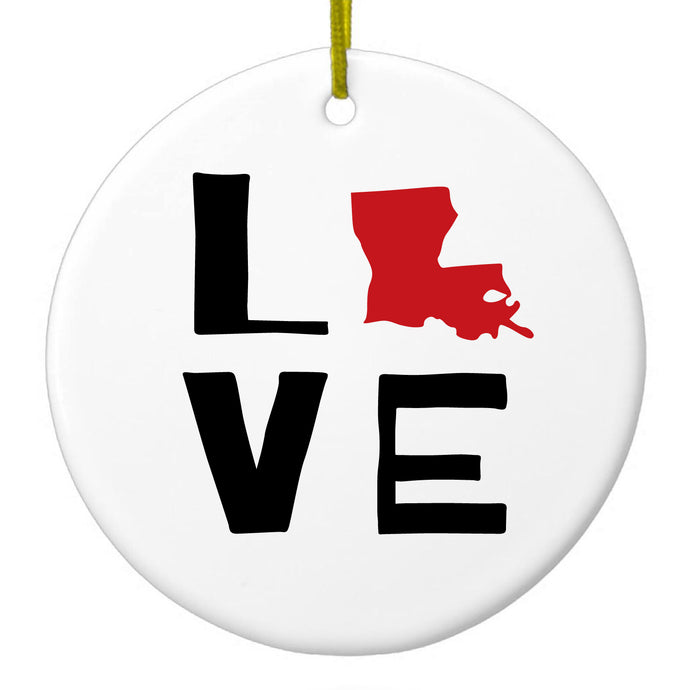 Love Black & Red Ceramic Ornament