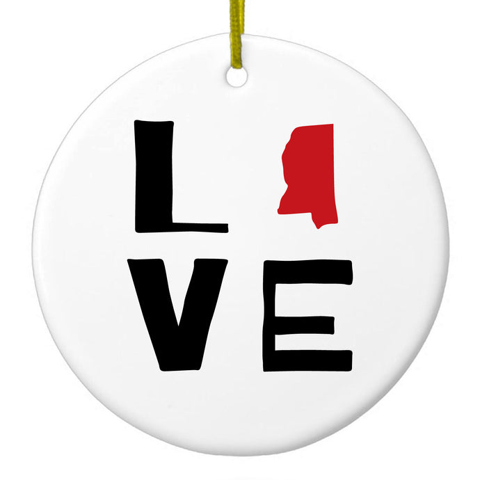Love Black & Red Ceramic Ornament