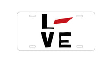 DistinctInk Custom Aluminum Decorative Vanity Front License Plate - Tennessee - Love Black & Red