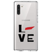 DistinctInk® Clear Shockproof Hybrid Case for Apple iPhone / Samsung Galaxy / Google Pixel - Tennessee - Love Black & Red