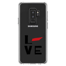 DistinctInk® Clear Shockproof Hybrid Case for Apple iPhone / Samsung Galaxy / Google Pixel - Tennessee - Love Black & Red