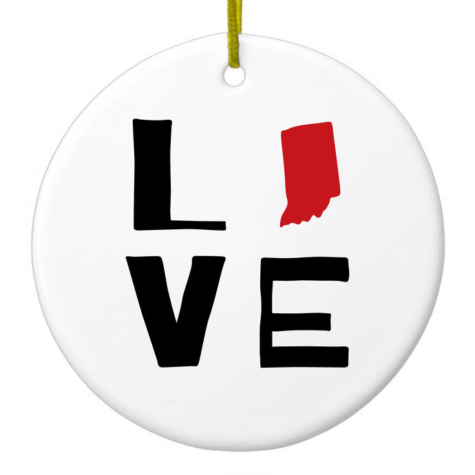Love Black & Red Ceramic Ornament