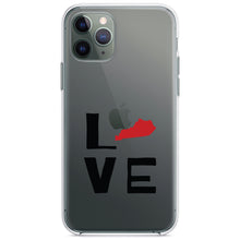 DistinctInk® Clear Shockproof Hybrid Case for Apple iPhone / Samsung Galaxy / Google Pixel - Kentucky - Love Black & Red