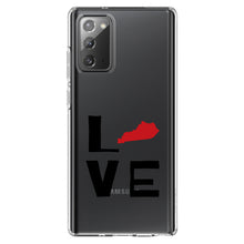DistinctInk® Clear Shockproof Hybrid Case for Apple iPhone / Samsung Galaxy / Google Pixel - Kentucky - Love Black & Red