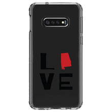 DistinctInk® Clear Shockproof Hybrid Case for Apple iPhone / Samsung Galaxy / Google Pixel - Alabama - Love Black & Red