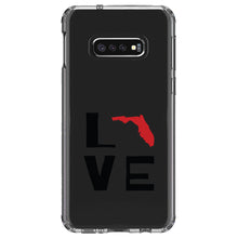DistinctInk® Clear Shockproof Hybrid Case for Apple iPhone / Samsung Galaxy / Google Pixel - Florida - Love Black & Red