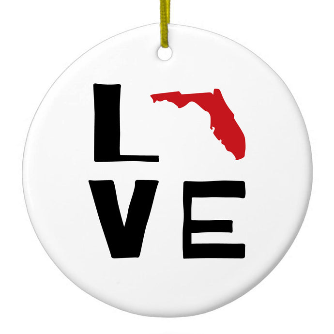 Love Black & Red Ceramic Ornament