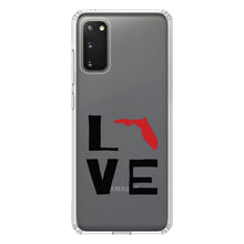 DistinctInk® Clear Shockproof Hybrid Case for Apple iPhone / Samsung Galaxy / Google Pixel - Florida - Love Black & Red