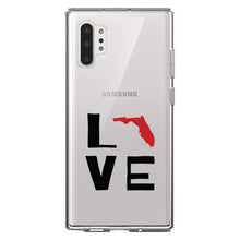 DistinctInk® Clear Shockproof Hybrid Case for Apple iPhone / Samsung Galaxy / Google Pixel - Florida - Love Black & Red