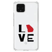 DistinctInk® Clear Shockproof Hybrid Case for Apple iPhone / Samsung Galaxy / Google Pixel - Georgia - Love Black & Red