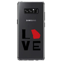 DistinctInk® Clear Shockproof Hybrid Case for Apple iPhone / Samsung Galaxy / Google Pixel - Georgia - Love Black & Red