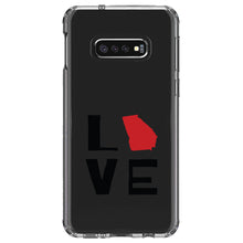 DistinctInk® Clear Shockproof Hybrid Case for Apple iPhone / Samsung Galaxy / Google Pixel - Georgia - Love Black & Red