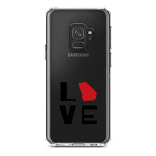 DistinctInk® Clear Shockproof Hybrid Case for Apple iPhone / Samsung Galaxy / Google Pixel - Georgia - Love Black & Red