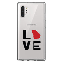DistinctInk® Clear Shockproof Hybrid Case for Apple iPhone / Samsung Galaxy / Google Pixel - Georgia - Love Black & Red