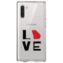 DistinctInk® Clear Shockproof Hybrid Case for Apple iPhone / Samsung Galaxy / Google Pixel - Georgia - Love Black & Red