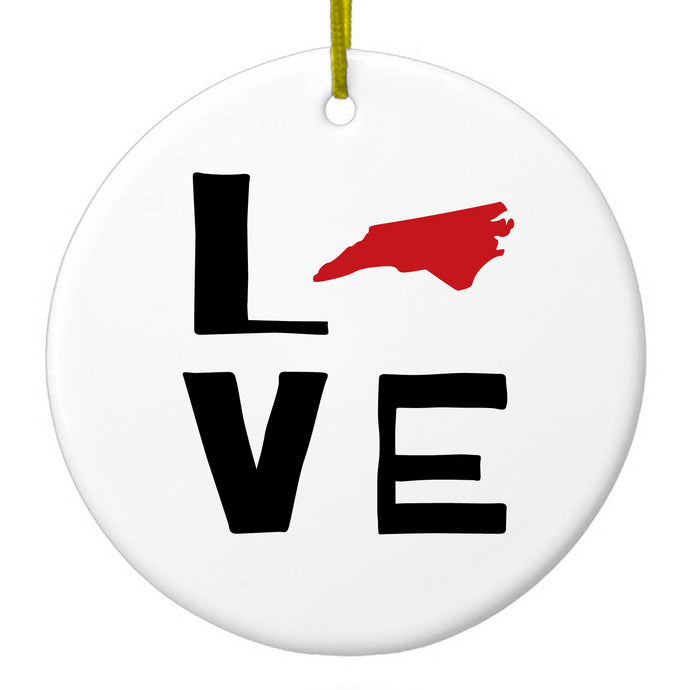 Love Black & Red Ceramic Ornament