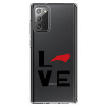 DistinctInk® Clear Shockproof Hybrid Case for Apple iPhone / Samsung Galaxy / Google Pixel - North Carolina - Love Black & Red