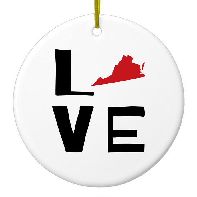 Love Black & Red Ceramic Ornament