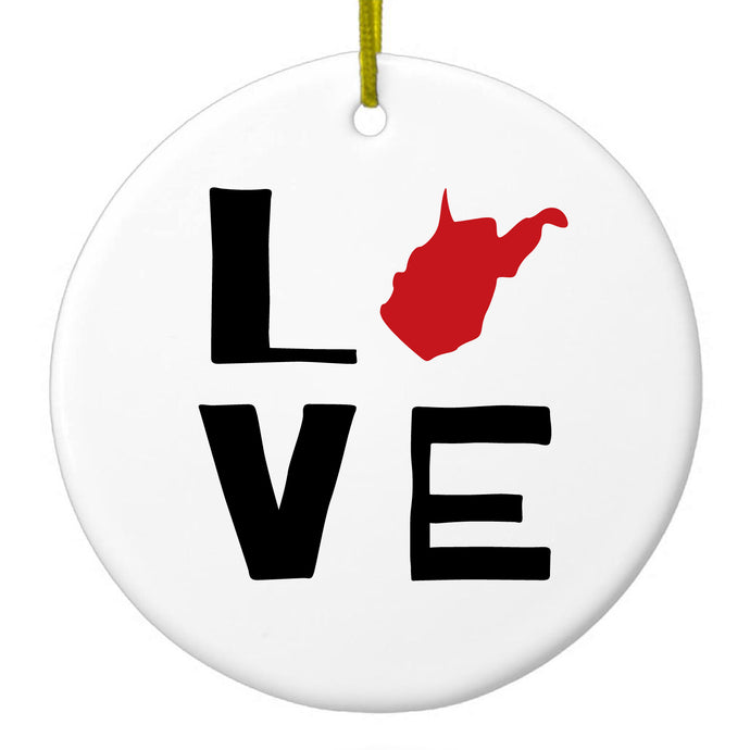 Love Black & Red Ceramic Ornament