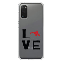 DistinctInk® Clear Shockproof Hybrid Case for Apple iPhone / Samsung Galaxy / Google Pixel - Maryland - Love Black & Red