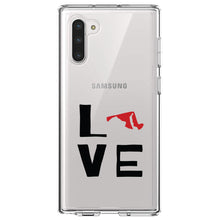DistinctInk® Clear Shockproof Hybrid Case for Apple iPhone / Samsung Galaxy / Google Pixel - Maryland - Love Black & Red
